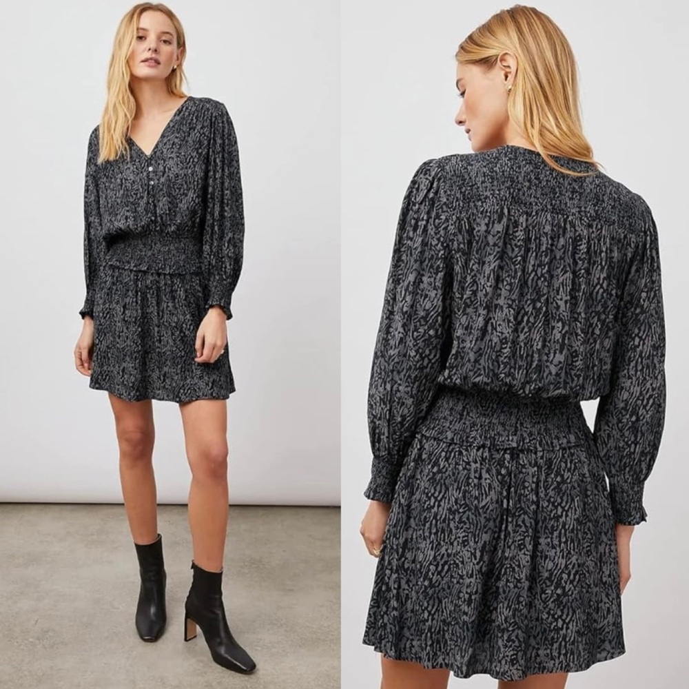 Rails Zana Mini Dress in Charcoal Abstract Animal